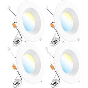 Sunco 4 Pack 5CCT Retrofit LED Recessed Lighting 6 Inch 2700K/3000K/3500K/400...